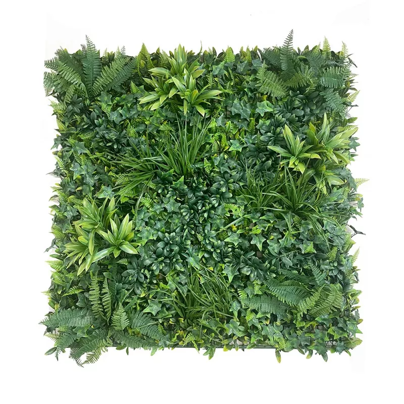 Premium faux plant wall with floral accents